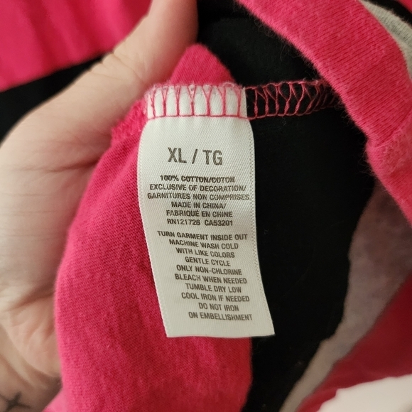 Aeropostale Pink Stripe Tee TShirt Men's Size XL - Picture 3 of 4